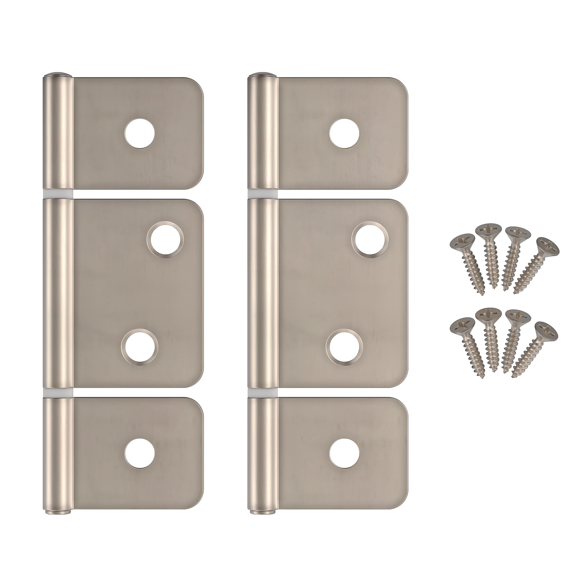 Nickel Flag Hinges for Bi-Fold Doors & Shutters - 3-1/2