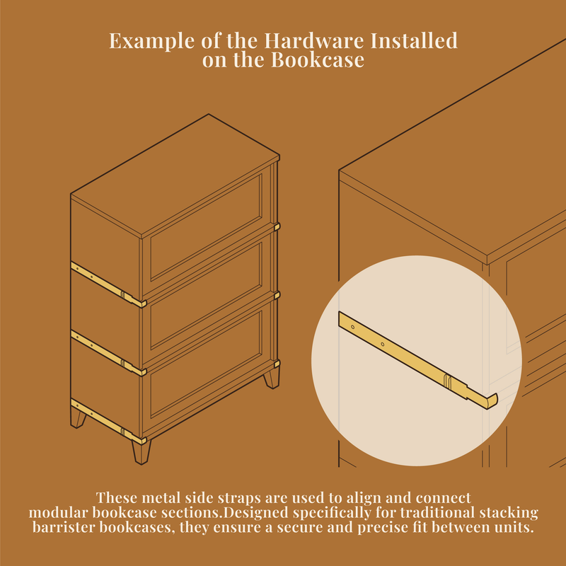 Steel Bookcase Side Straps | 17-1/2" Long