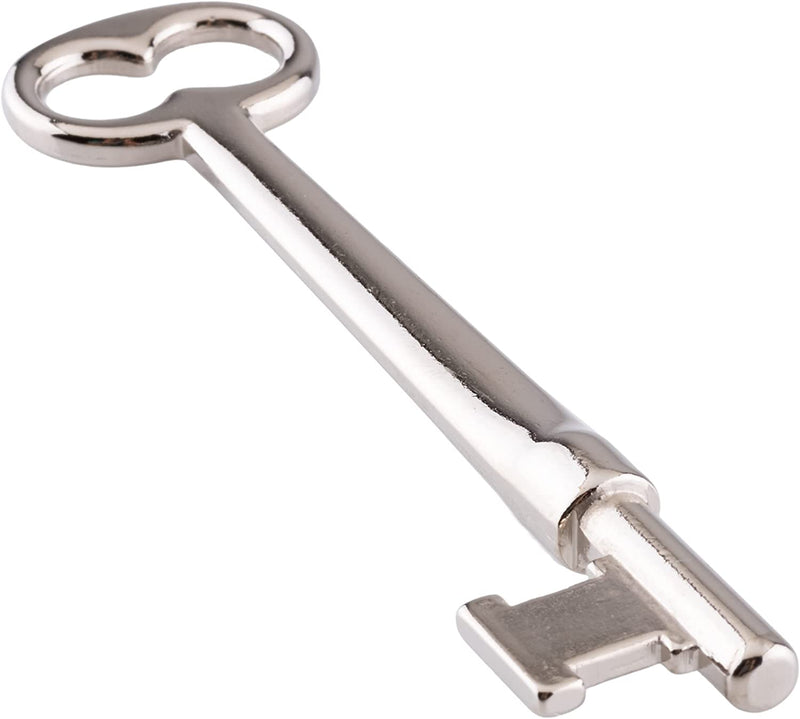 Nickel Plated Solid Brass Skeleton Key w/ Double Notched Bit for Architectural Locks