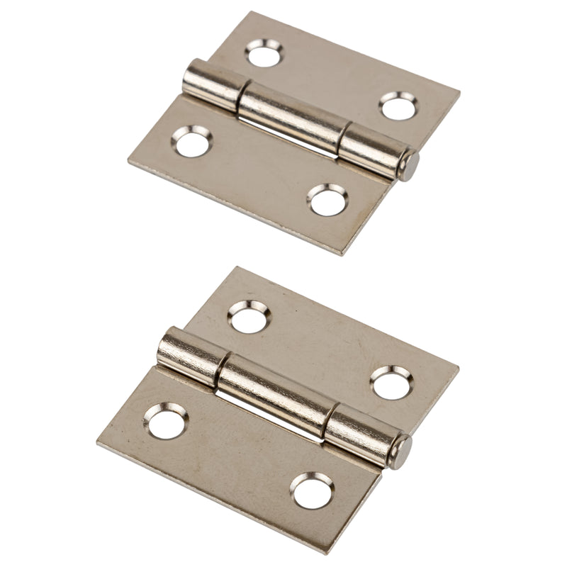 Nickel Plated Butt Hinge with Removable Pin | 1-1/2" High x 1-1/2" Wide