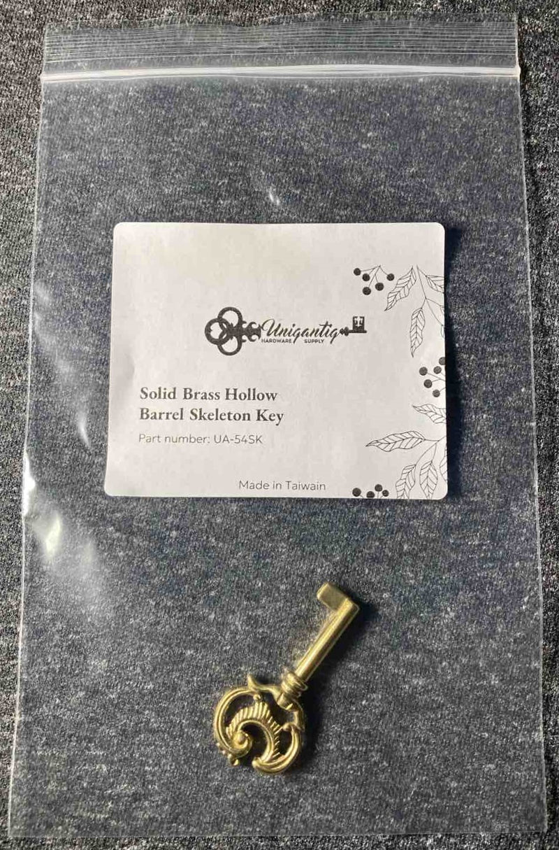 Ornate Solid Brass Skeleton Key Blank