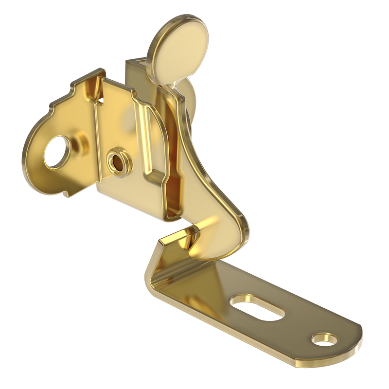 Brass Plated Spring Action Elbow Door Latch with Catch
