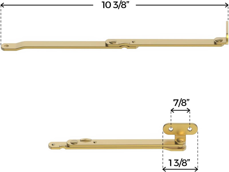 Heavy Brass Plated Chest & Desk Lid Support | 10 3/8" Long