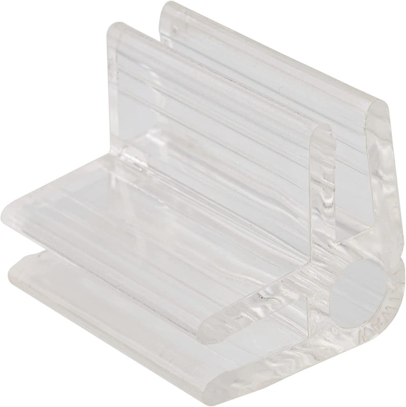 Clear Plastic 2-Way 90 Degree Glass Display Connector Joiner | 1" X 1-1/4" | Pack of 2