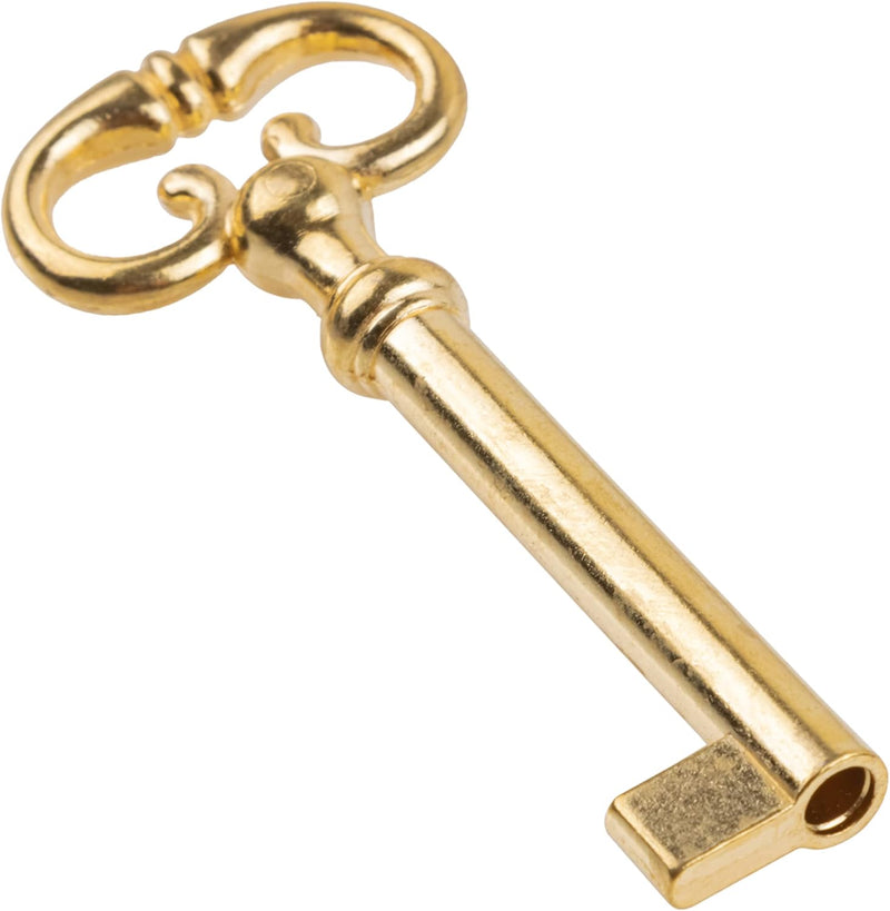 Large Brass Plated Hollow Barrel Skeleton Key