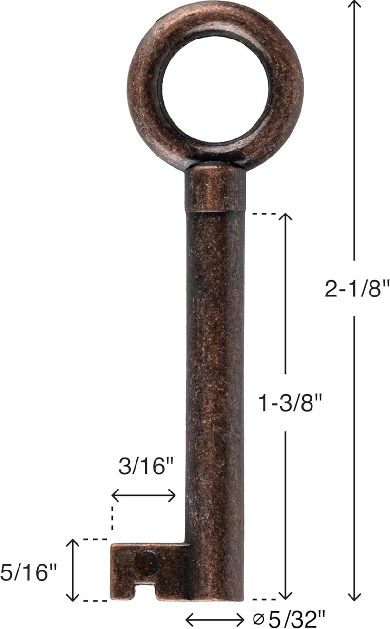 Statutory Bronze Plated Hollow Barrel Skeleton Key