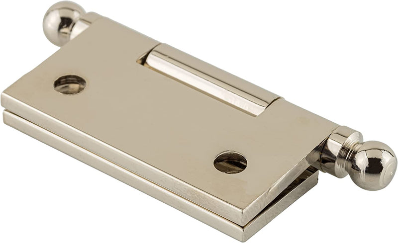 Small Polished Nickel Heavy Ball Tipped Butt Hinge | 1 1/2" High x 1 1/2" Wide