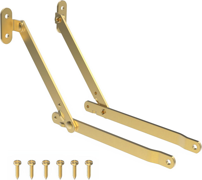 Heavy Brass Plated Chest & Desk Lid Support | 10 3/8" Long