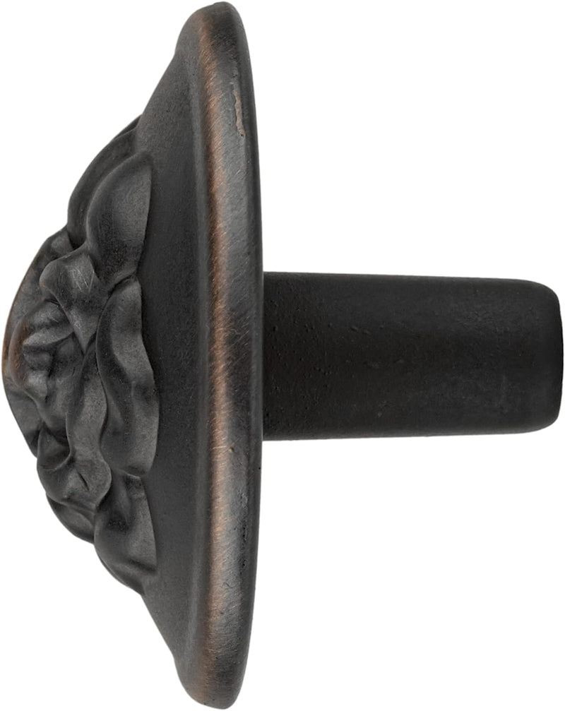 Old Rose Pattern Oil Rubbed Bronze Knob | Diameter: 1-1/4"