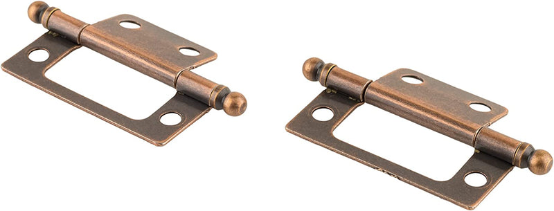 Small Antique Copper Non-Mortise Butt Hinge with Ball Finial | Pack of 2