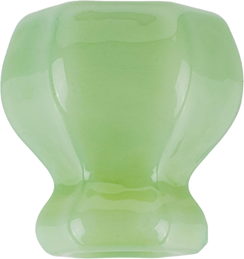 Hexagonal Depression Era Milk Green Glass Drawer Knob | Diameter: 1-1/4"