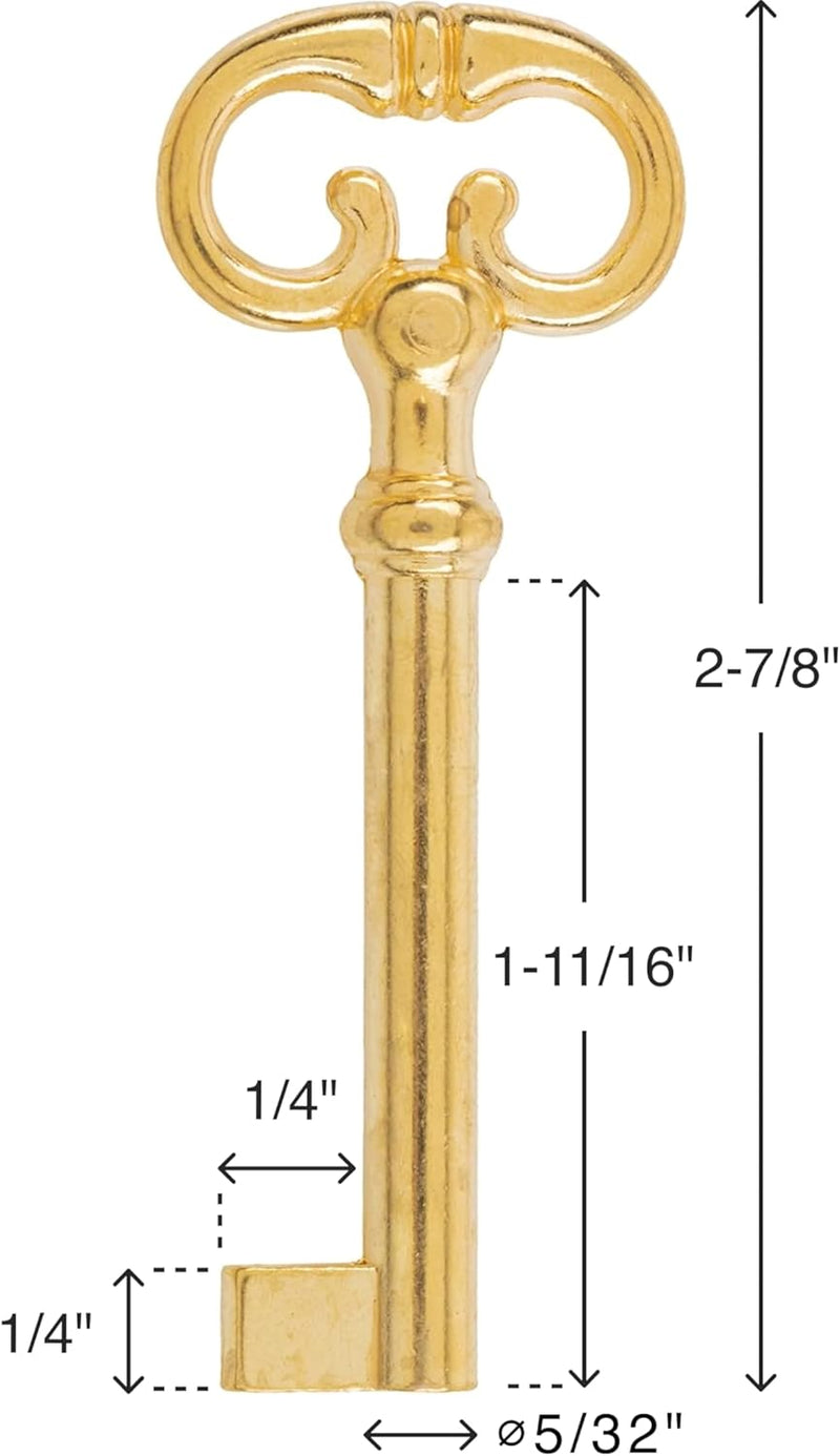 Large Brass Plated Hollow Barrel Skeleton Key