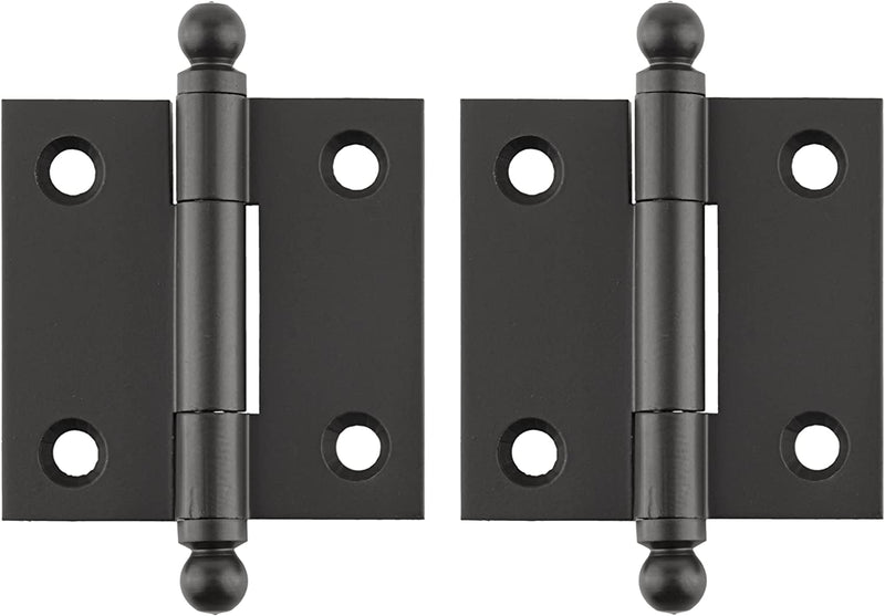 Small Oil Rubbed Bronze Heavy Ball Tipped Butt Hinge | 1 1/2" High x 1 1/2" Wide