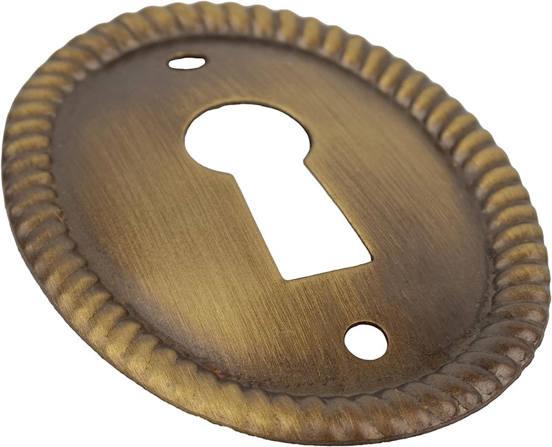 Oval Stamped Brass Keyhole Cover | 1-1/2" x 1-1/8"