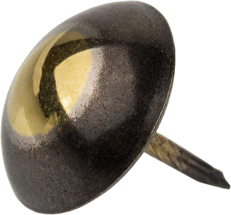 Bronze Finished Round Head Upholstery Tacks | 1" Diameter × 5/8" Long | Pack of 10 | Decorative Nail Heads for Furniture