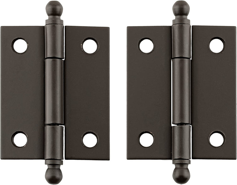 Medium Oil Rubbed Bronze Butt Hinges with Ball Finials | Pack of 2