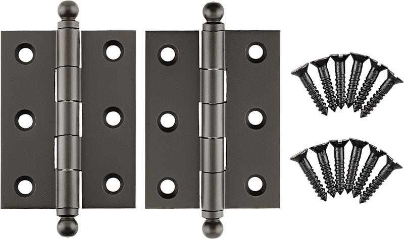 Medium Oil Rubbed Bronze Heavy Ball Tipped Butt Hinge | 2" High x 1 1/2" Wide