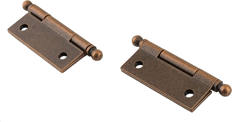 Medium Antique Copper Butt Hinges with Ball Finials | Pack of 2