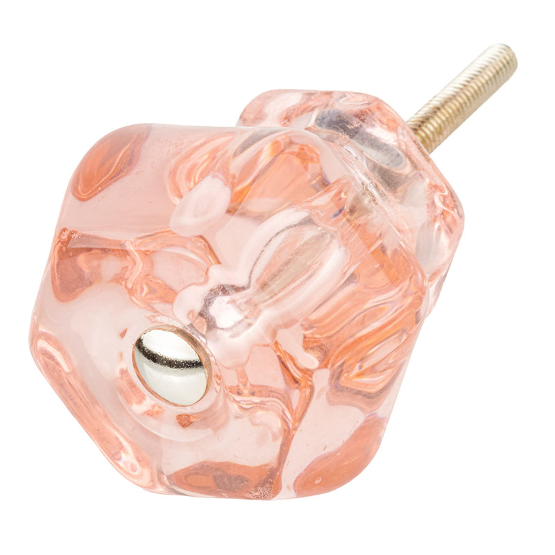 Antique Depression Pink Glass Drawer Knob Pull Handle 1-1/2"
