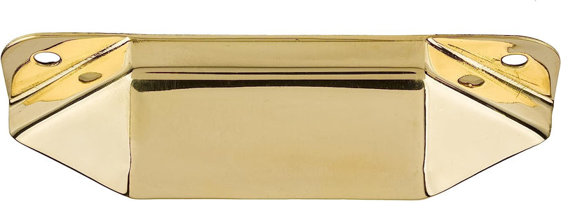 Early Hoosier Cabinet Stamped Brass Drawer Bin Pull | Centers: 2-7/8"