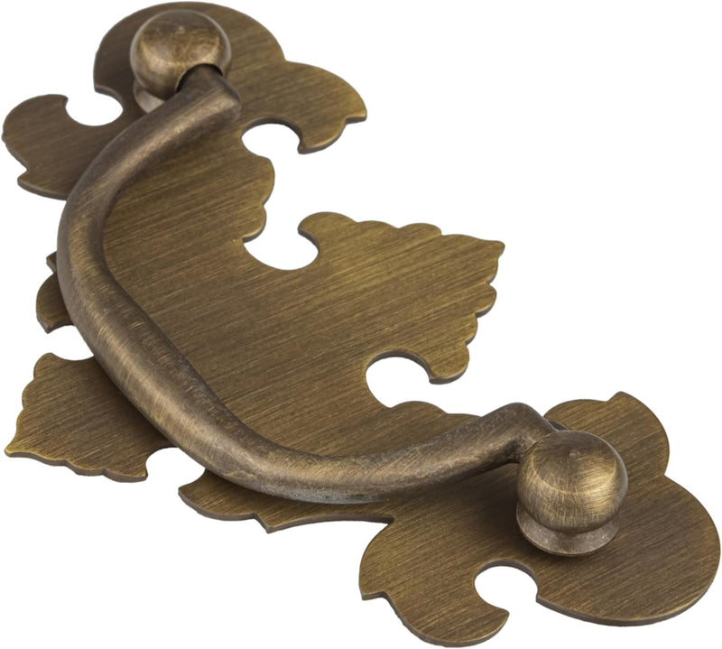 Chippendale Antique Brass Drawer Bail Pull | Centers: 3" | Handle for Antique Cabinet Door, Dresser Drawer, Desk | Reproduction Furniture Hardware | BP1-BAB