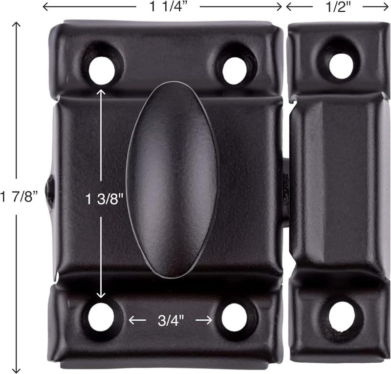 Classic Small Oval Turn Oil Rubbed Bronze Stamped Cabinet Latch