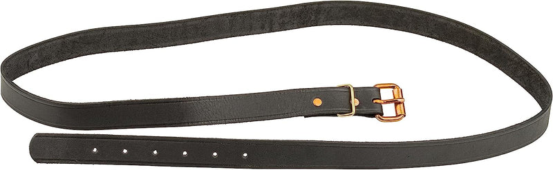 Black Leather Trunk Strap with Brass Plated Buckle & Keeper | 60" Long x 1" Wide