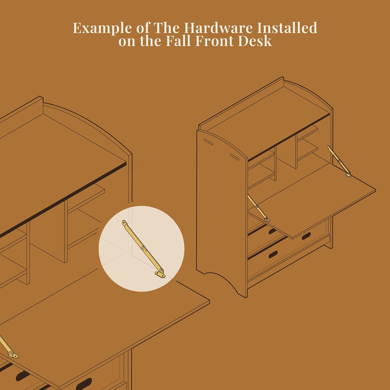 Heavy Brass Plated Chest & Desk Lid Support | 10 3/8" Long