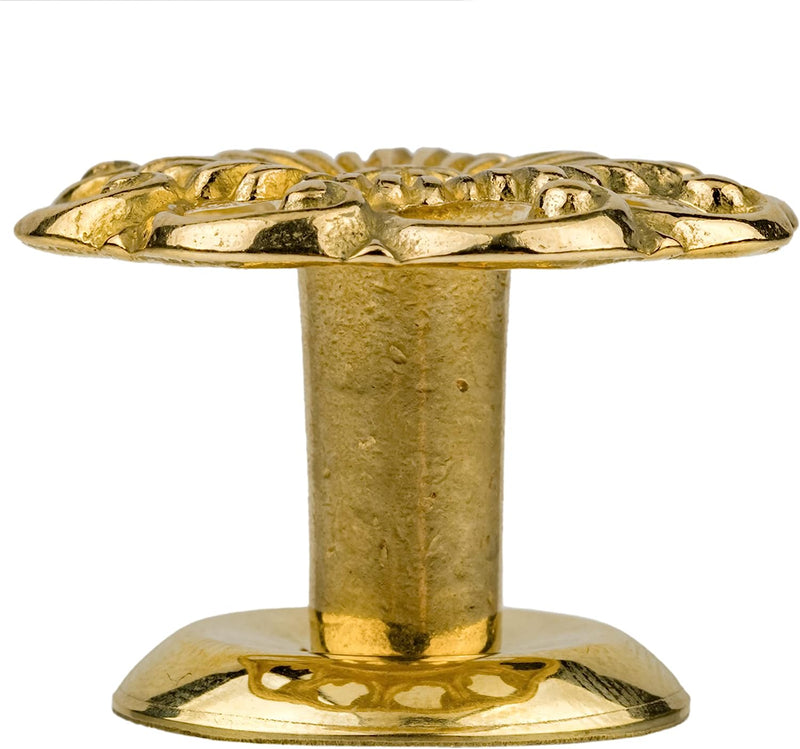 Victorian Flower Center Cast Brass Knob | Diameter: 1-1/4"