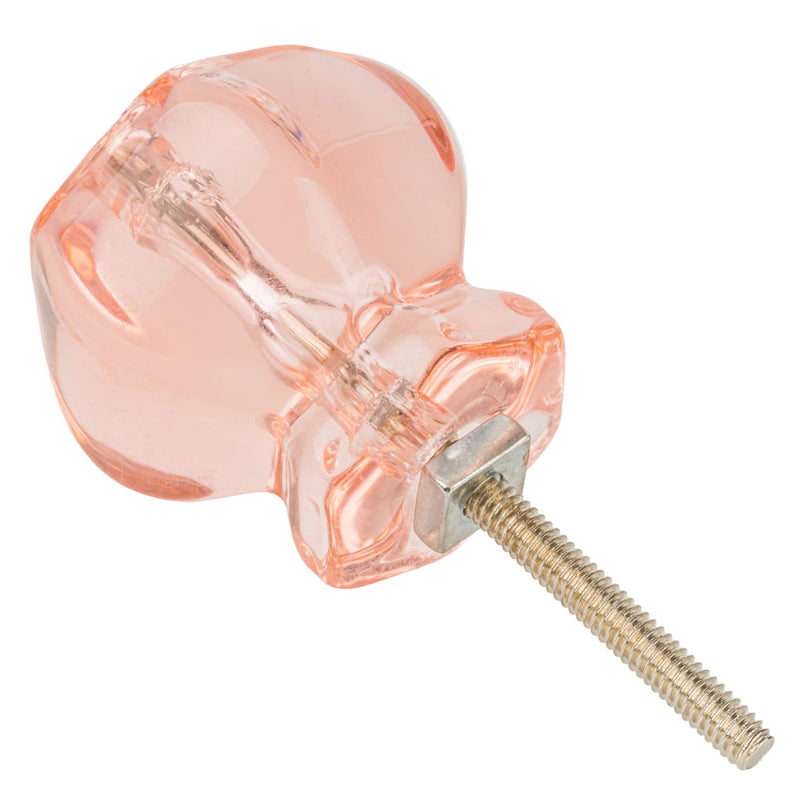 Antique Depression Pink Glass Drawer Knob Pull Handle 1-1/2"