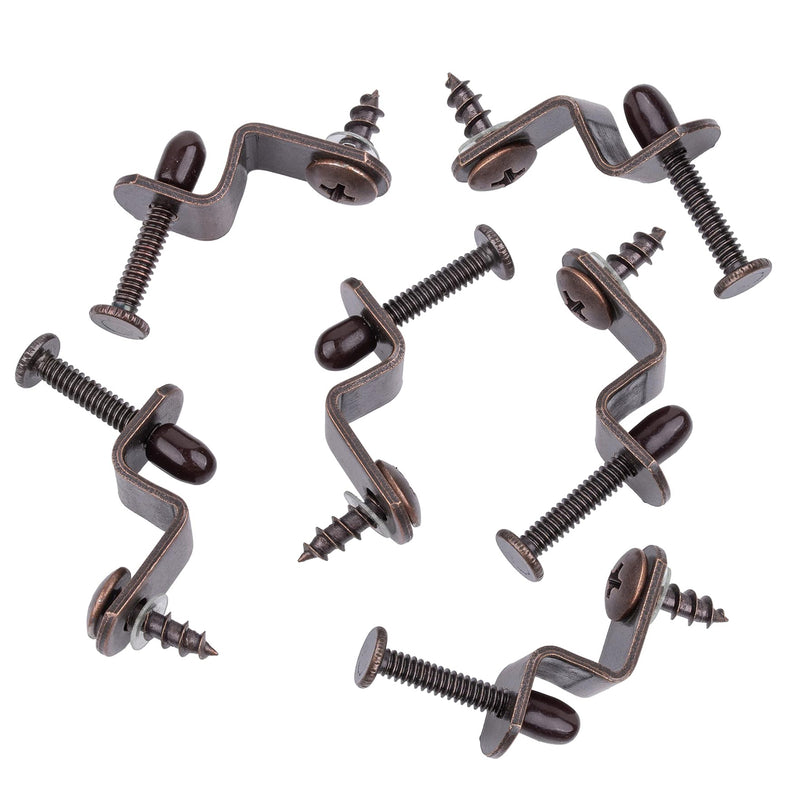 Statuary Bronze Adjustable Glass Retaining Clip Support | Pack of 6