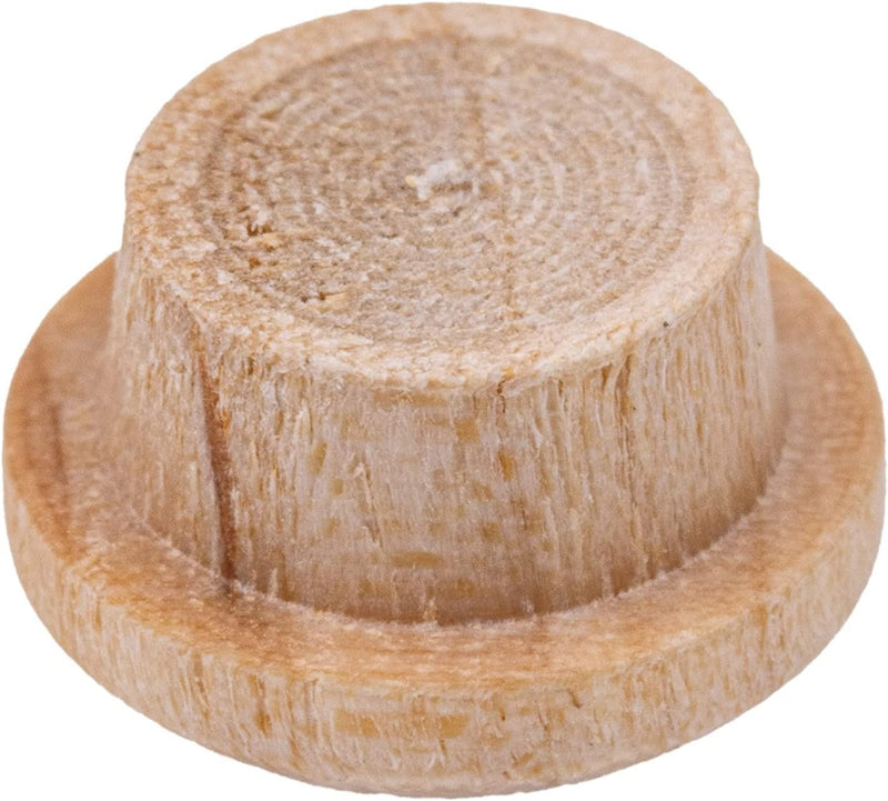 Mushroom Birch Screw Hole Button Plugs | 1/4" Diameter | Pack of 50 Approx. | Wood Turned End Grain Round Mushroom Head with Shoulders