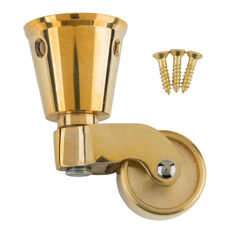 Small Round Cup Solid Brass Furniture Caster Wheel