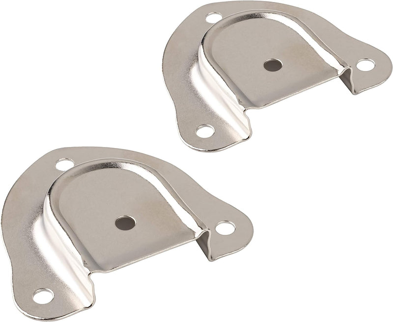 Nickel Plated Spade Trunk Handle Loop Cap Hardware for Slotted/Non-Slotted Round Ended Trunk Handles Cabinets