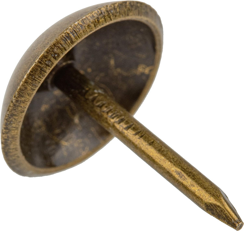 Antique Brass Finished Round Head Upholstery Tacks | 1/2" Diameter × 1/2" Long | Pack of 50
