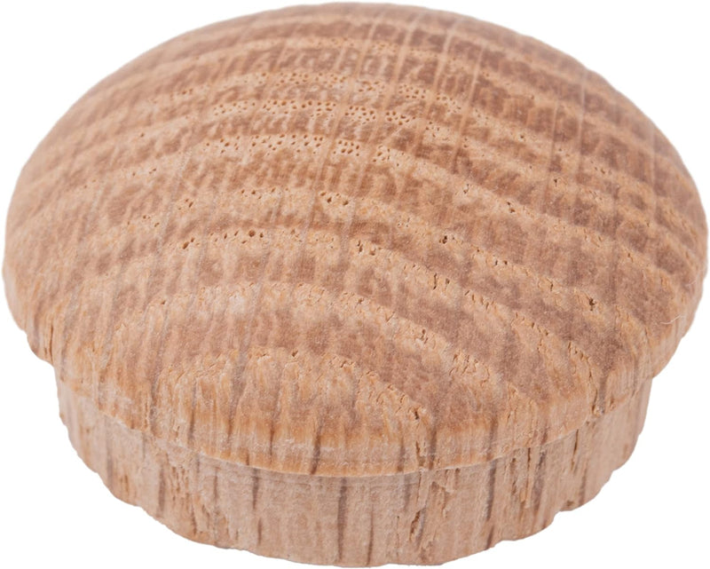 Oak Screw Hole Plugs | 3/4" Diameter | Pack of 50 Approx. | Turned End Grain Round Mushroom Head with Shoulders, Screw Hole Buttons, Furniture Grade