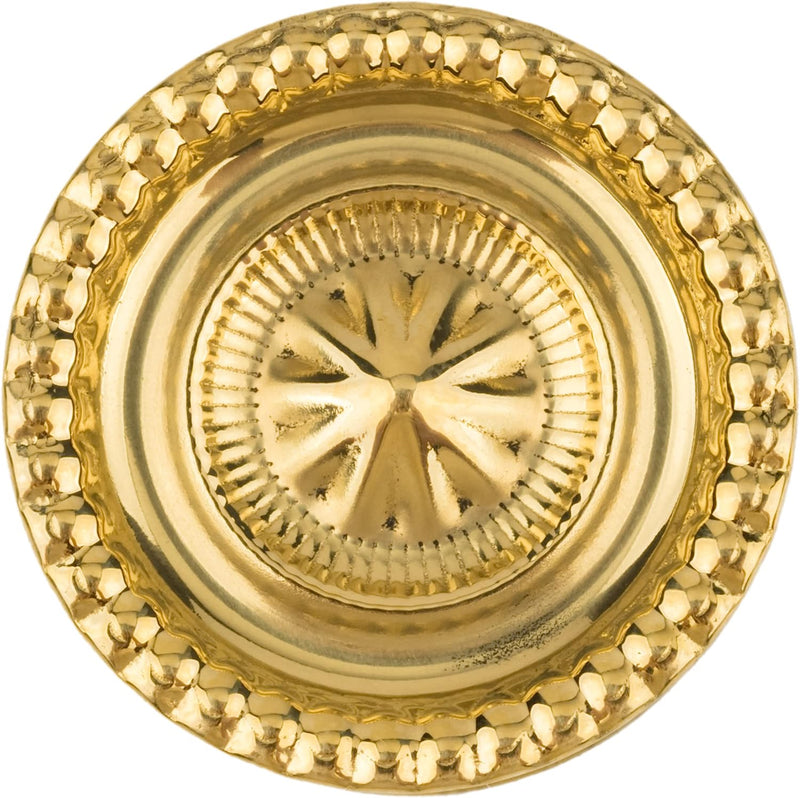 Medium Colonial Revival Stamped Brass Drawer Knob | Diameter: 1-1/4"