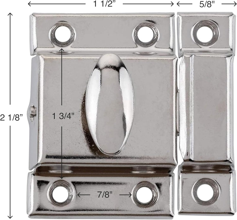 Classic Large Oval Turn Nickel Stamped Cabinet Latch