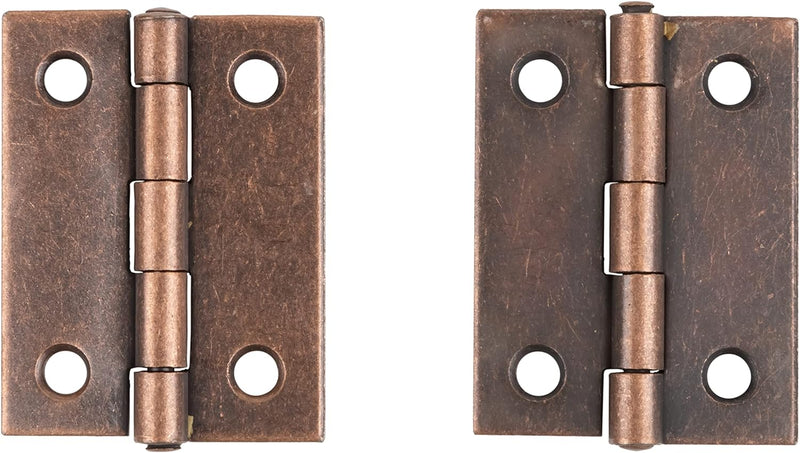 Antique Copper Finished Butt Hinges | 2" X 1-1/2" | Cabinet Door Hinges | Antique Furniture Hardware | DL-H537D-200LAC