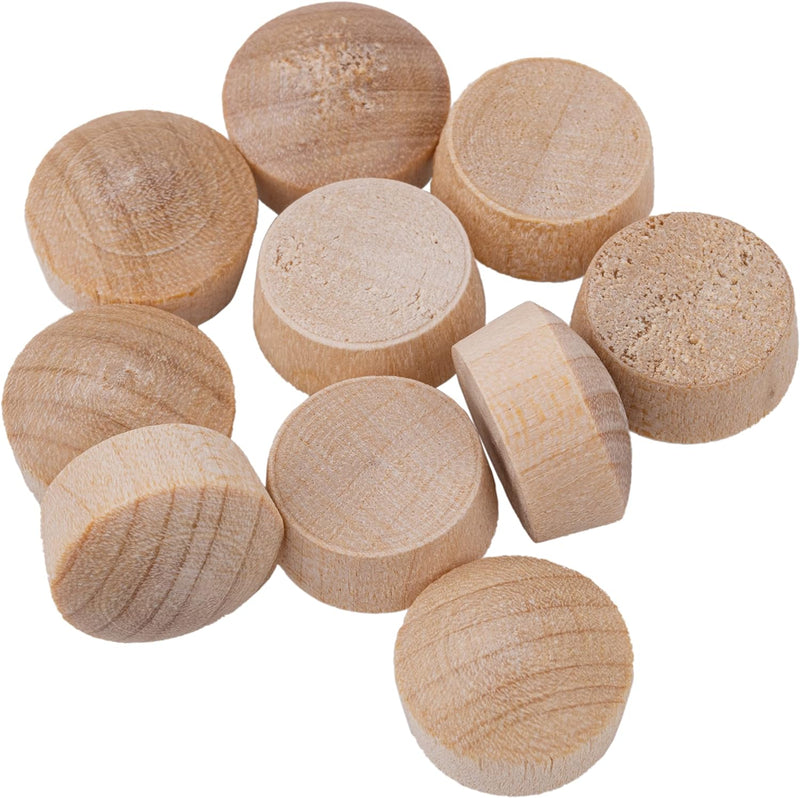 Oak Round Head Screw Hole Plugs | Diameter: 1/2" | Pack of 50 Approx. | Turned End Grain, Screw Hole Buttons, Furniture Grade