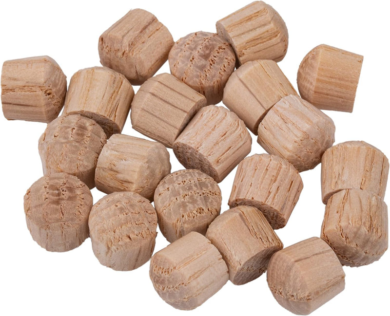 Oak Round Head Screw Hole Plugs | Diameter: 1/4" | Pack of 50 Approx. | Turned End Grain Screw Hole Buttons, Furniture Grade