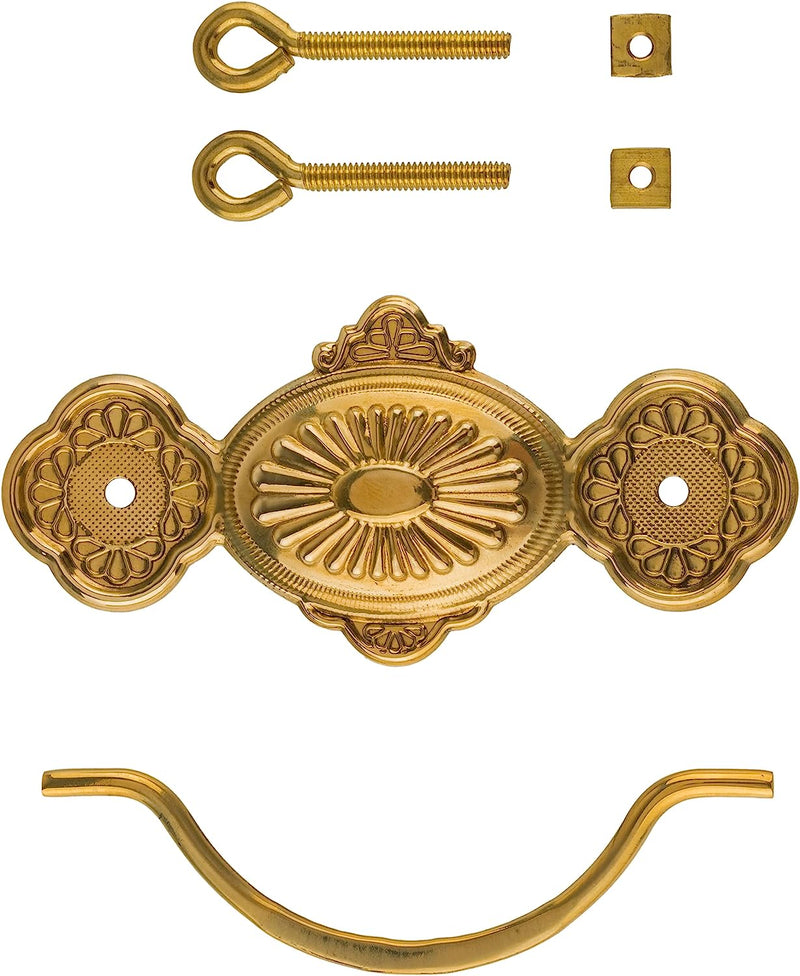 Victorian Era Eastlake Style Cast Brass Drawer Bail Pull | Centers: 3"
