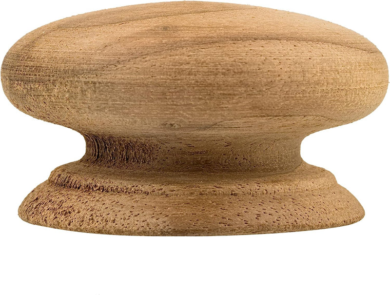 Walnut Wood Knob with Wide Base | Diameter: 2"