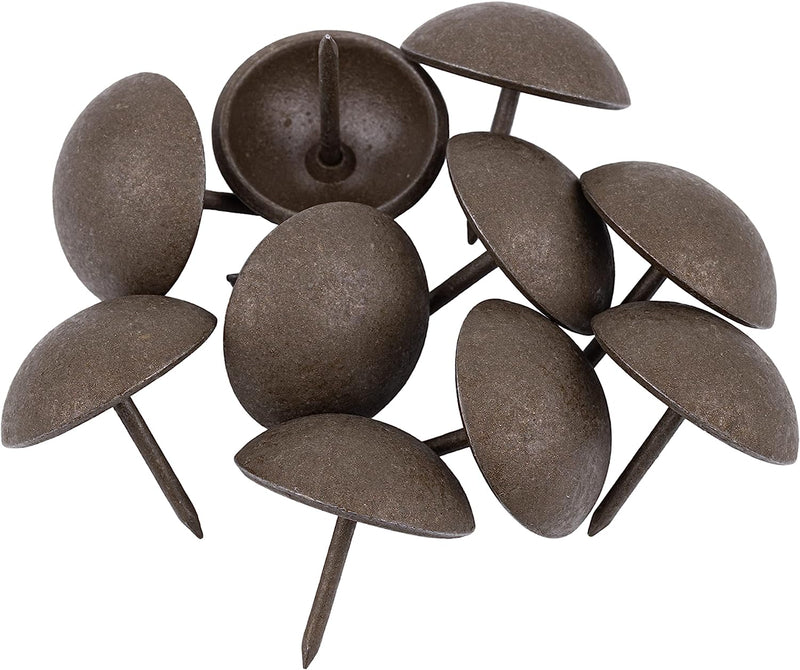 Natural Finished Round Head Upholstery Tacks | 1" Diameter × 5/8" Long | Pack of 10 | Decorative Nail Heads for Furniture