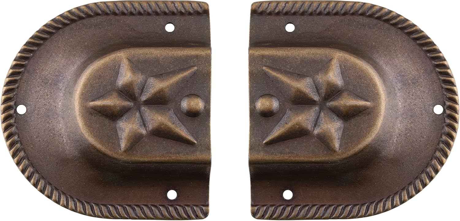 Antique Brass Finished Star Patterned Trunk Handle Loop Cap – UNIQANTIQ ...