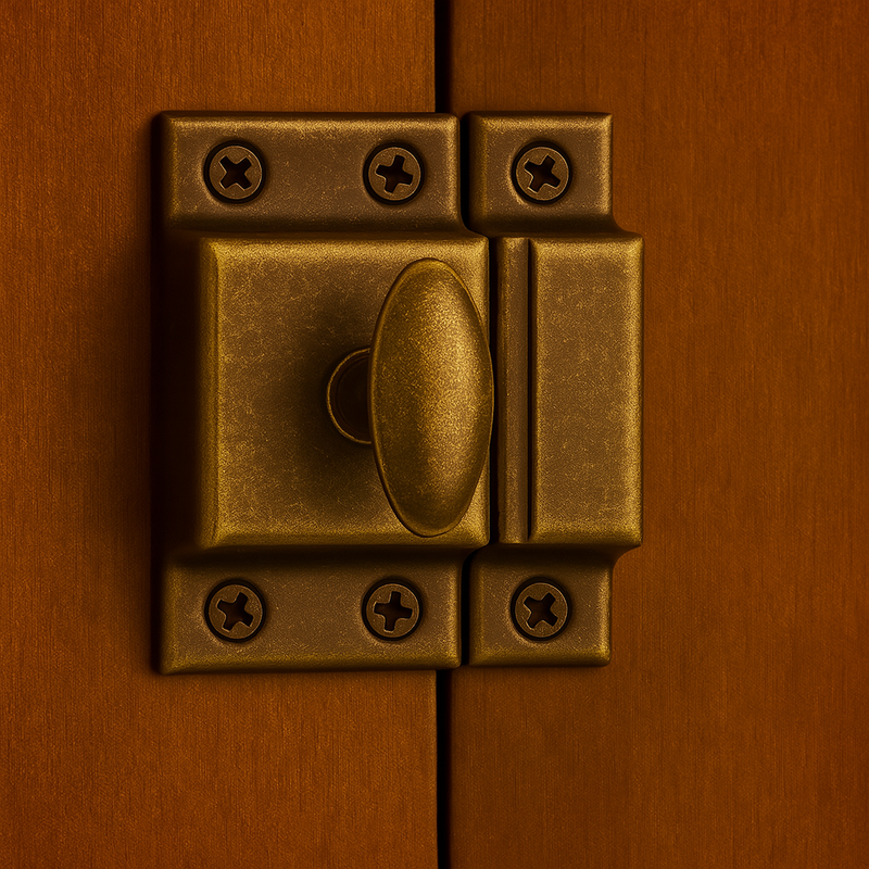 Classic Large Oval Turn Antique Brass Stamped Cabinet Latch
