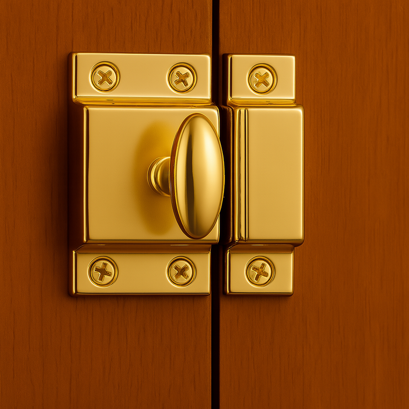 Classic Large Oval Turn Brass Stamped Cabinet Latch