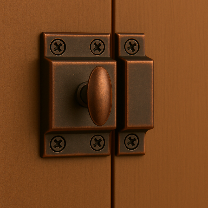Classic Large Oval Turn Antique Copper Stamped Cabinet Latch