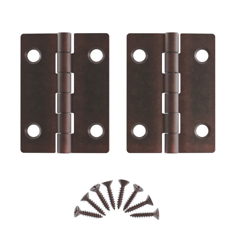 Antique Copper Finished Butt Hinges | 2" High x 1 1/2" Wide