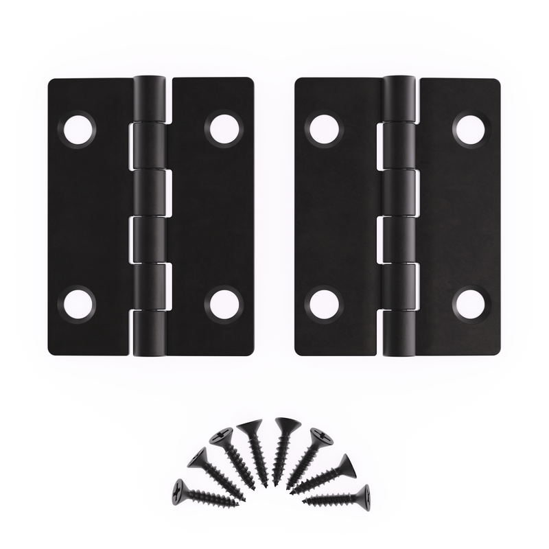 Flat Black Finished Butt Hinge with Tight Pin | 2" High x 1-1/2" Wide